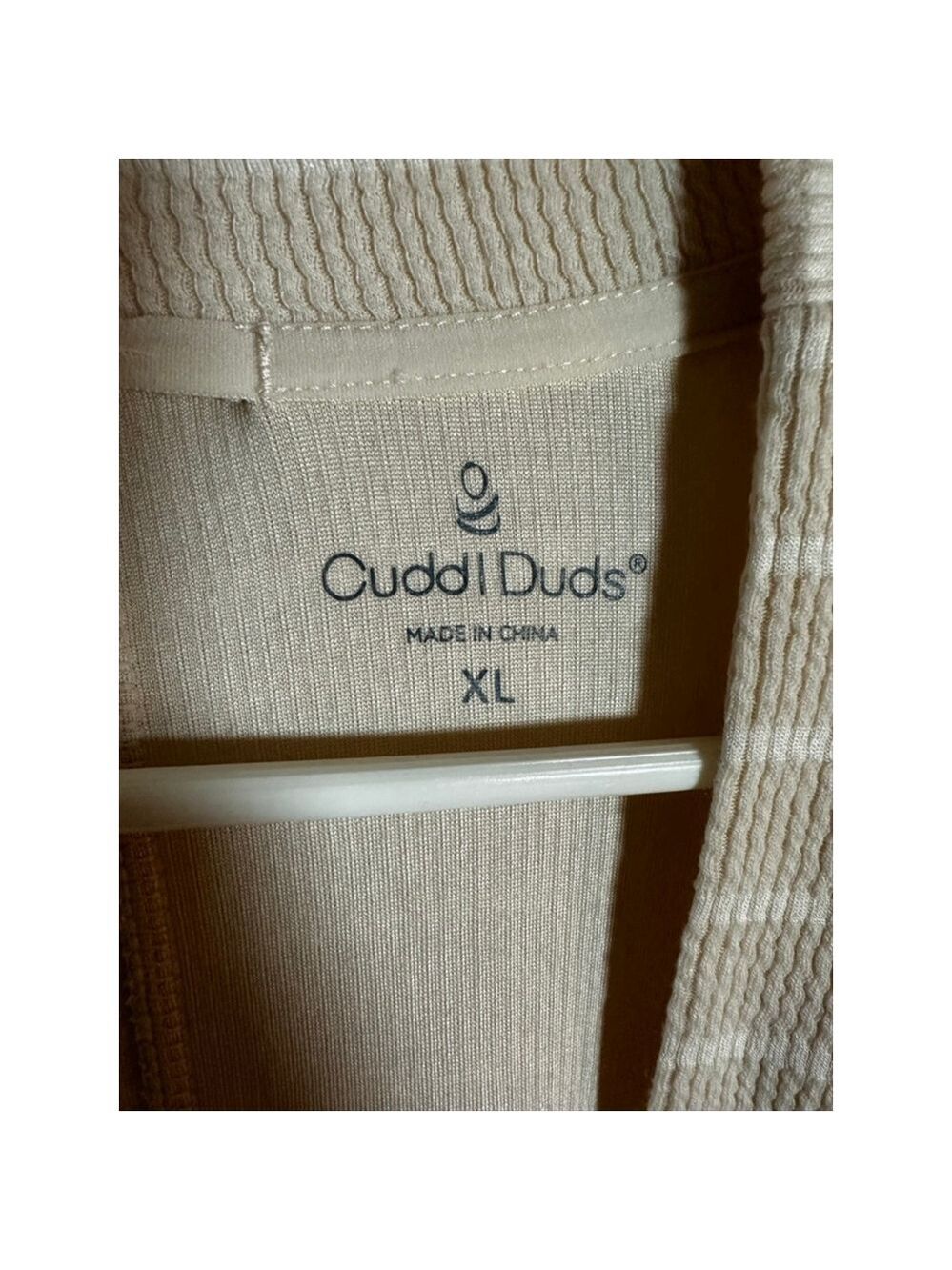 Cuddl Duds Cardigan XL Beige White Striped - Picture 4 of 6